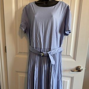Ann Taylor Lavender Pleated Belted Women's Dress